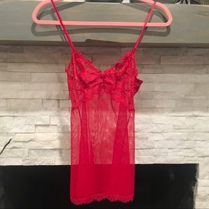 VICTORIAS SECRET RED CHEMISE SIZE XS